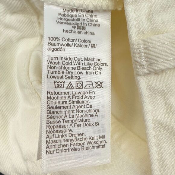 MADEWELL The Petite Curvy Pieced Barrel-Leg Jean 25P Tile White Raw Hem B21 - Picture 7 of 8